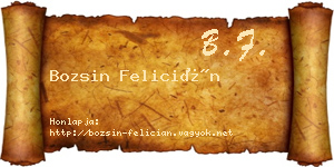 Bozsin Felicián névjegykártya
